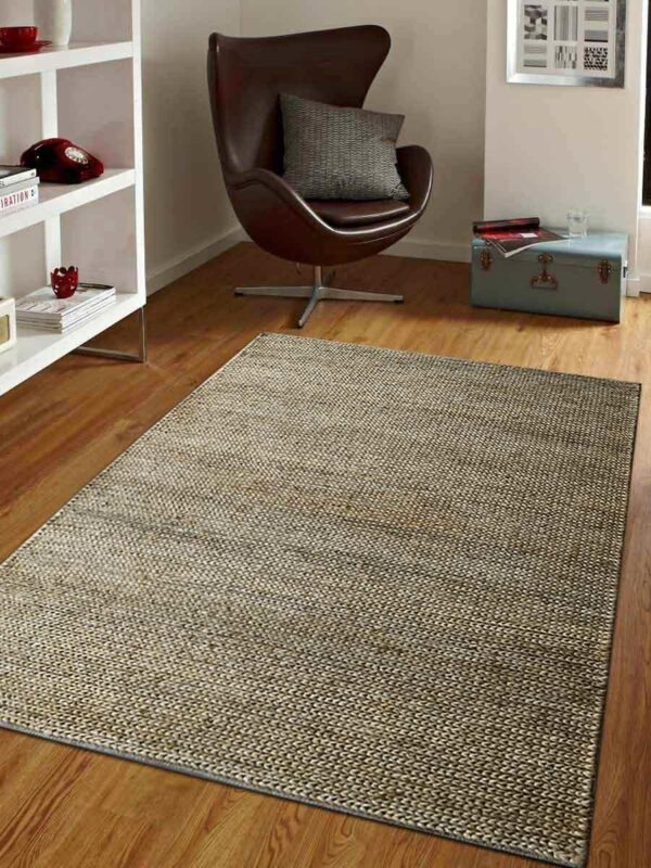 5 x 8 ft. Hand Knotted Sumak Jute Eco-Friendly Solid Rectangle Area Rug, Natural