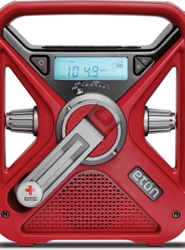 American Red Cross AM/FM NOAA Weather Radio with Hand Turbine, Solar and USB Smartphone Charging plus LED Flashlight