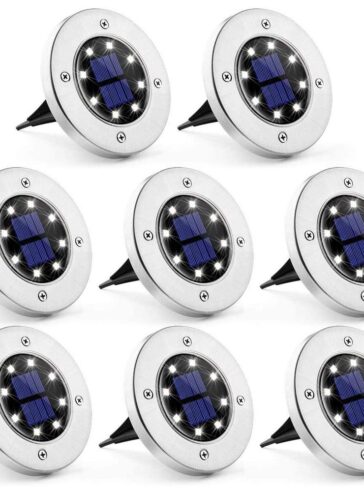 Solar White LED Ground Path Light with Waterproof (8-Pack)