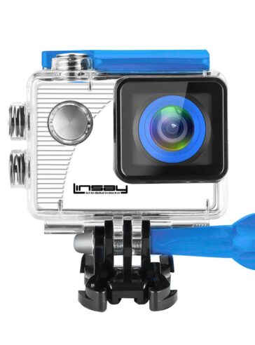 Funny Kids Blue Action Camera Sport Outdoor Activities HD Video and Photos Micro SD Card Slot up to 32GB