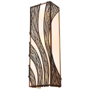 Varaluz 240W03 Flow 3 Light 20" Hand Forged Recycled Steel Wall Sconce Hammered Ore Indoor Lighting Wall Sconces