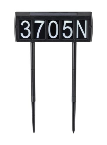 Solar Address Sign with Dual Color LEDs, Numbers, and Letters N, S, E, W