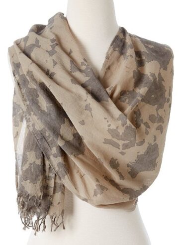 OMS010408-Brown Awaken Organic Tie Dye Scarf - Brown