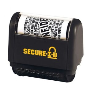 COS035510 Secure-I-D Personal Security Roller Stamp, Black