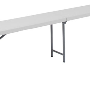 RB-1172FH-GG Bi-Fold Granite White Plastic Bench with Carrying Handle, 10.25 x 71 in.