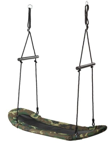 Camouflage Green Tree Swing Adjustable Oval Platform Set with Chain