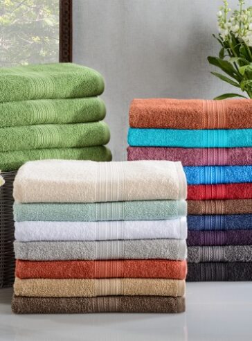 EF-BATH WH Eco-Friendly 100 Percent Ringspun Cotton Bath Towel Set - White, 4 Pieces