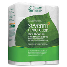 SEV13738CT 24-Roll Recycled Bath Tissue, 100 Pocket - White