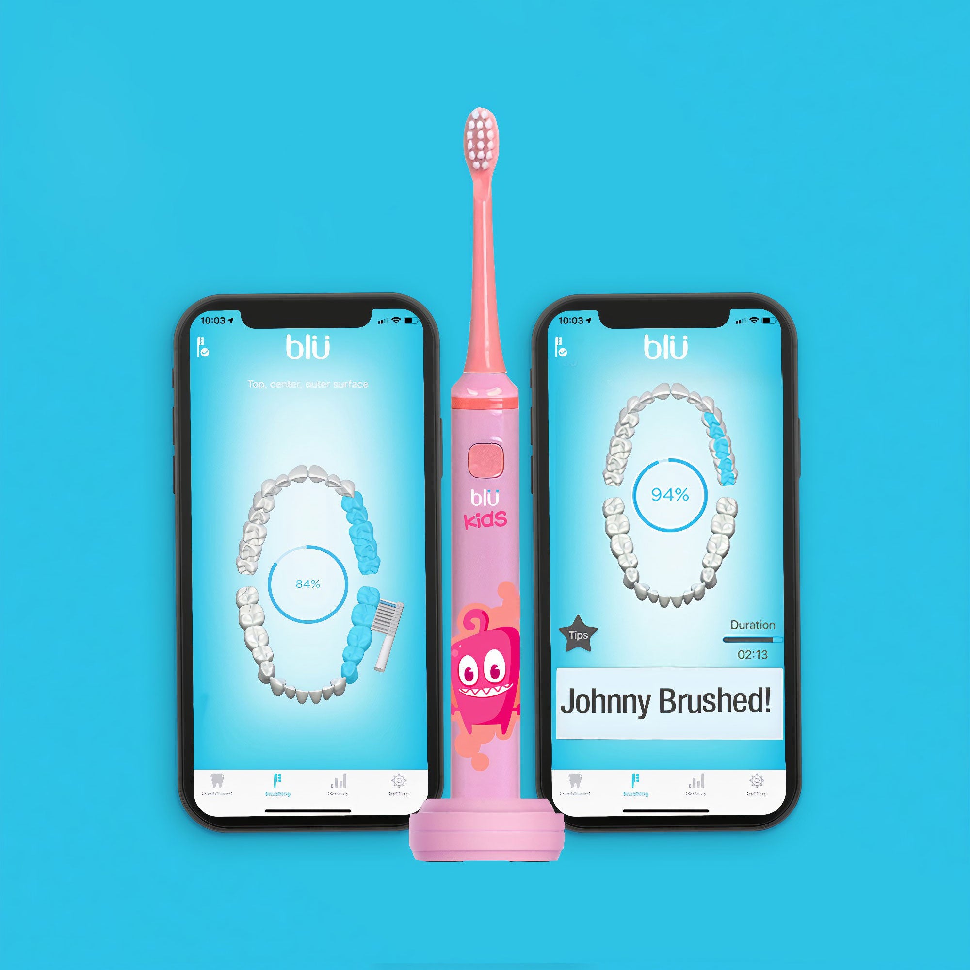 Blu Kids Smart Toothbrush in Pink