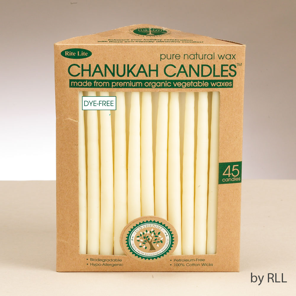C-23-IN2 Chanukah Candles-Organic Vegetable Wax, Ivory - Pack of 6