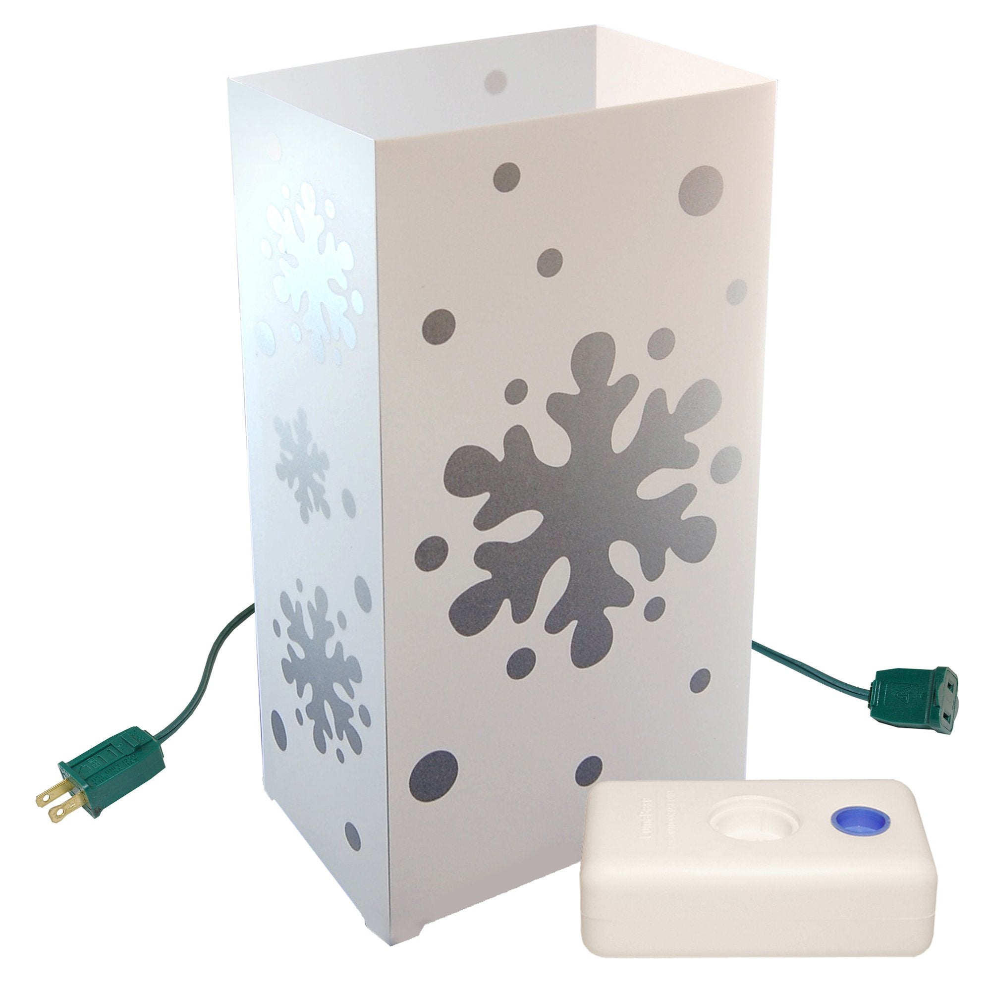 Electric Luminaria Kit w/ LumaBases in Silver Snowflake