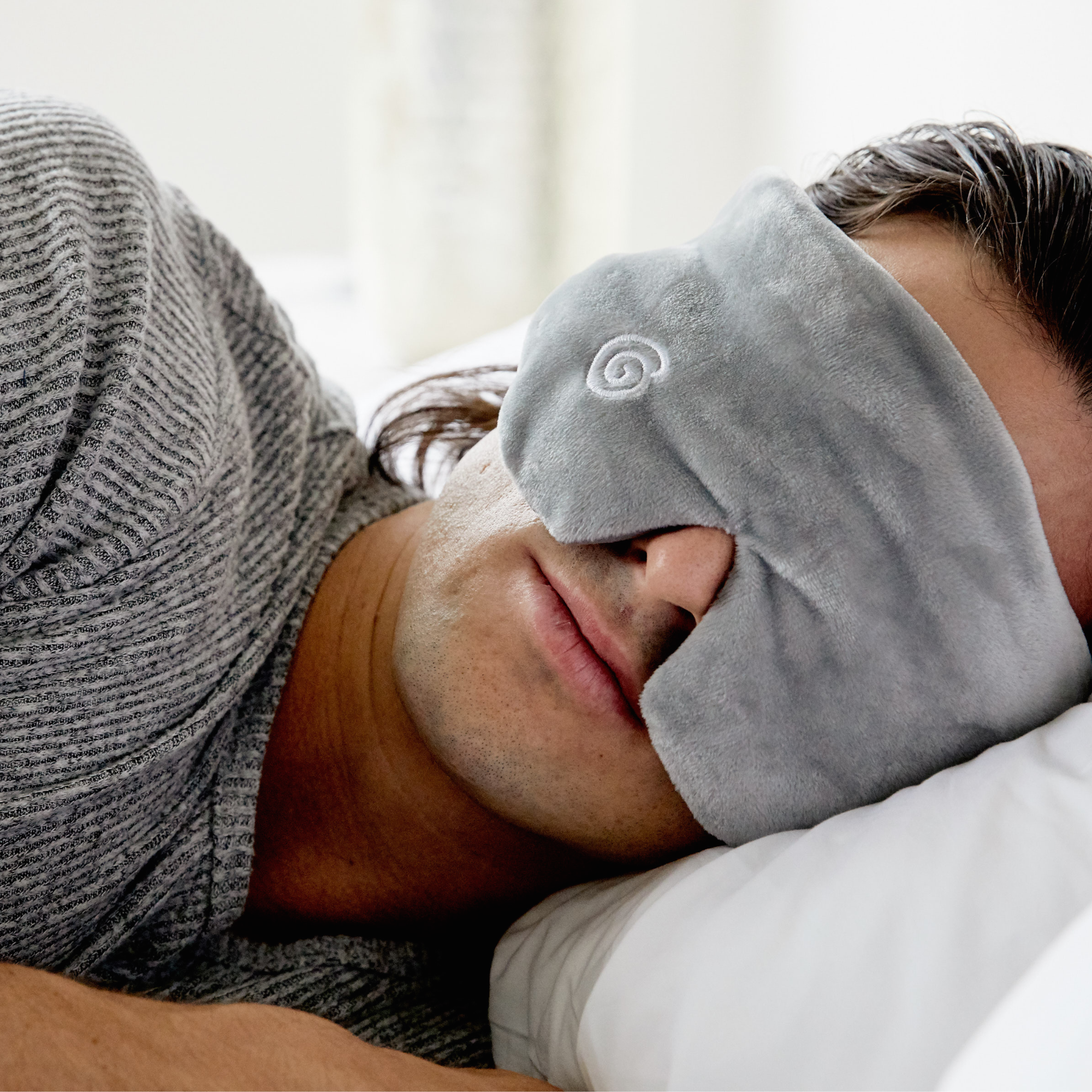 Gravity Weighted Sleep Mask in Grey, Size 8" x 6"