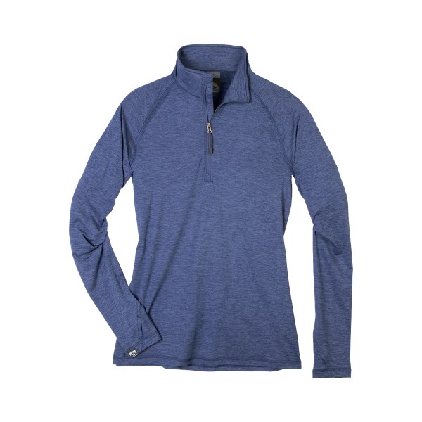 Storm Creek Pacesetter Sueded Jersey Quarter-Zip Long-Sleeve Pullover for Ladies - Indigo - M