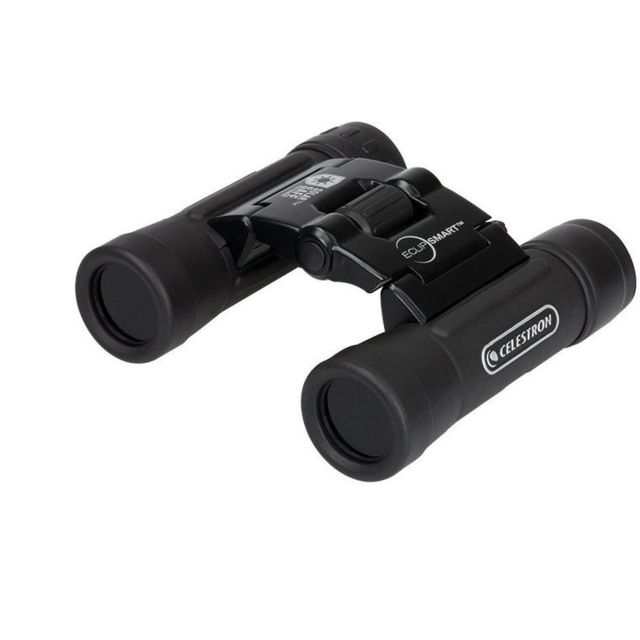 Celestron EclipSmart 10x25mm Solar Roof Prism Binoculars w/ Carry Case and Strap Rubber Armored Aluminum Body Black