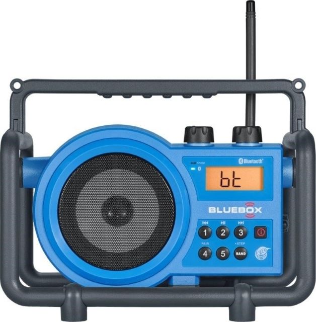 Sangean AM/FM/Bluetooth/Aux-in Ultra Rugged Rechargable Digital Tuning Radio Blue Small