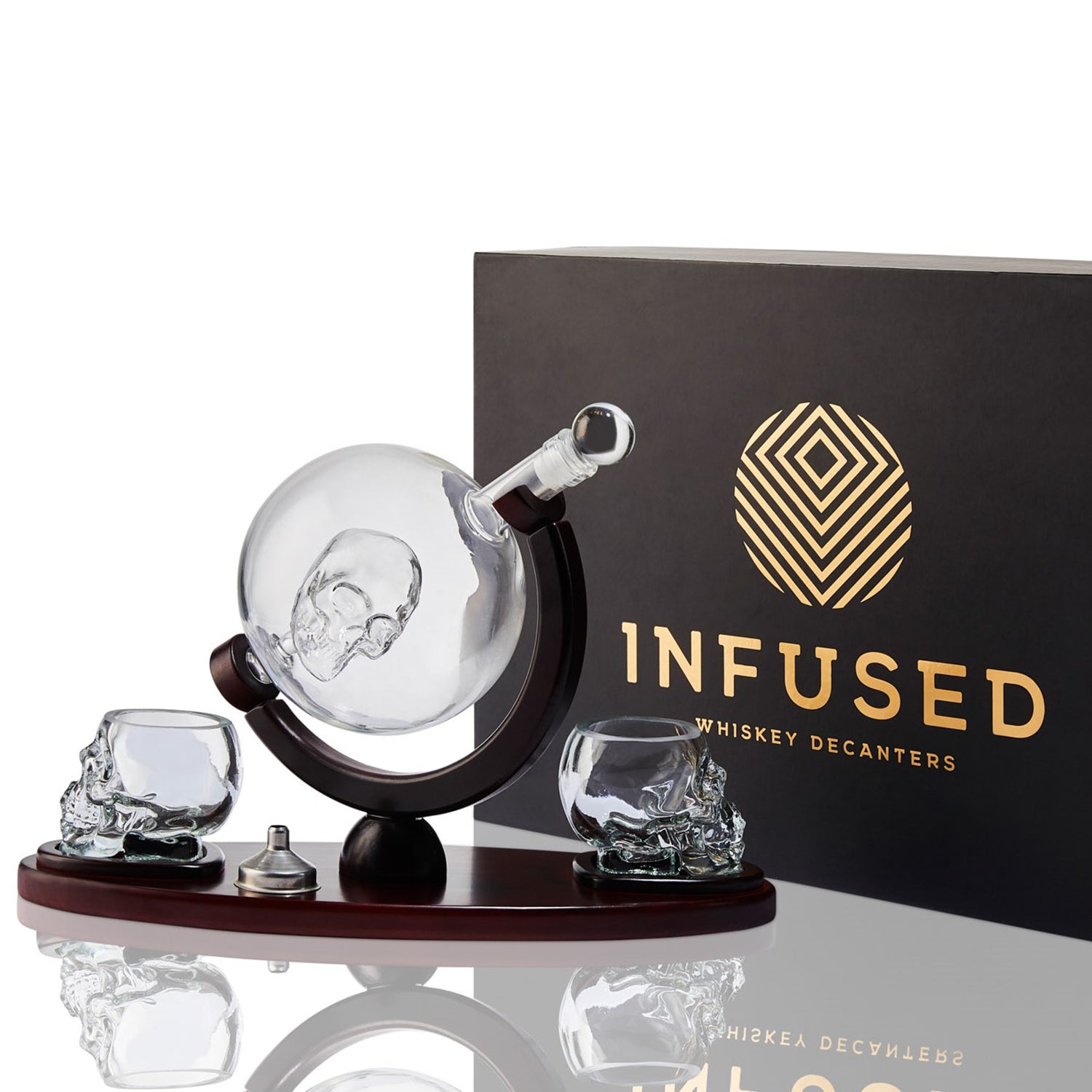 Infused Skull Whiskey Decanter and Matching Skull Glasses Gift Set