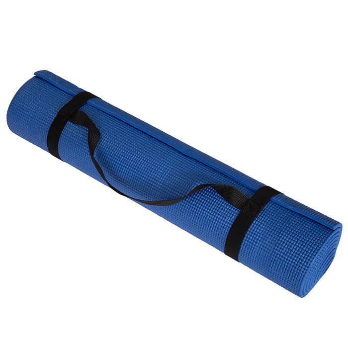 80-5135-BLUE Double Sided Comfort Foam Durable Non Slip Yoga Mat for Fitness Pilates & Workout with Carrying Strap - Blue