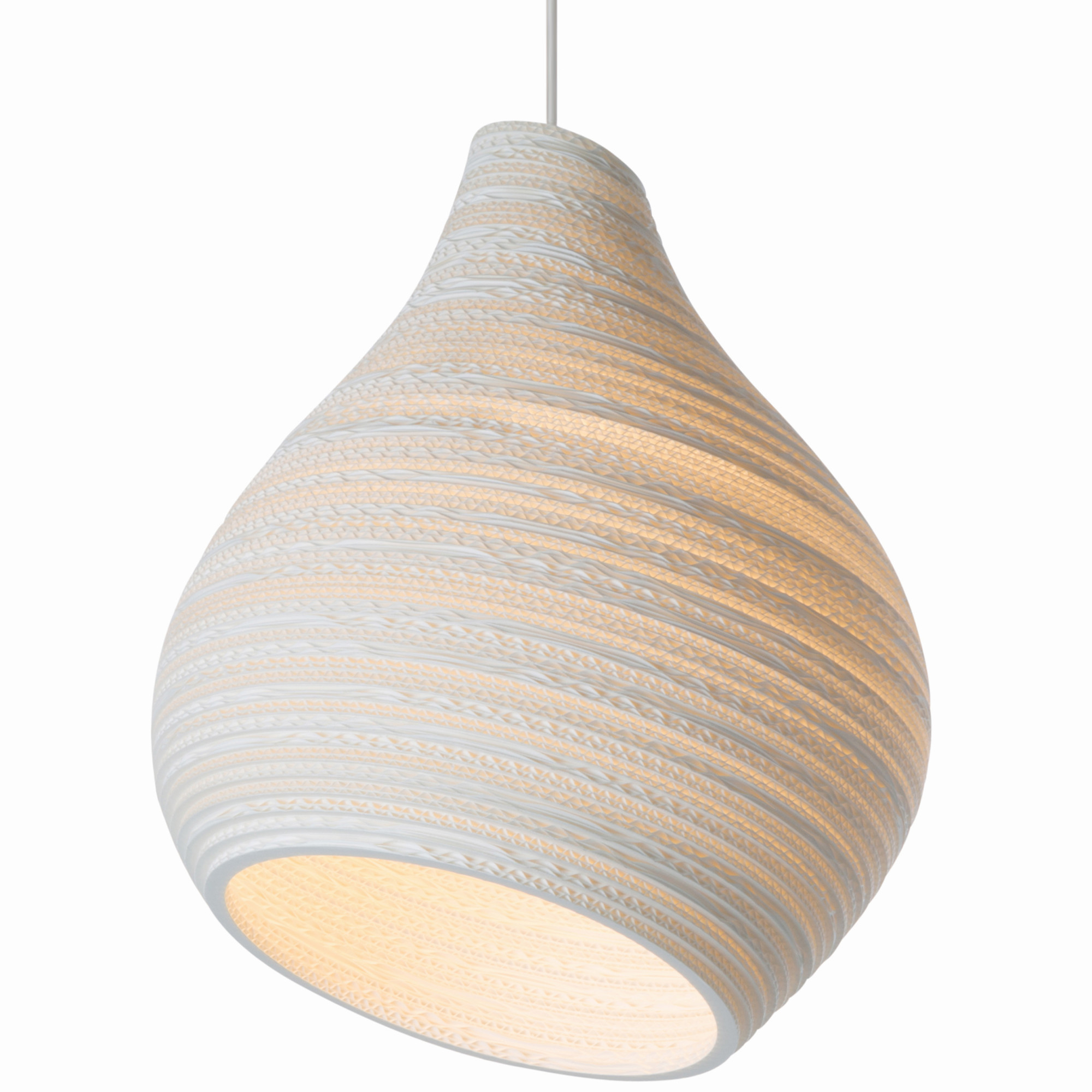 Graypants Hive 15 Pendant Hive Single Light 15" Wide Pendant with Handcrafted Recycled Corrugated Cardboard Shade White Indoor Lighting Pendants