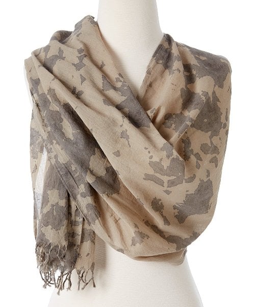 OMS010408-Brown Awaken Organic Tie Dye Scarf - Brown