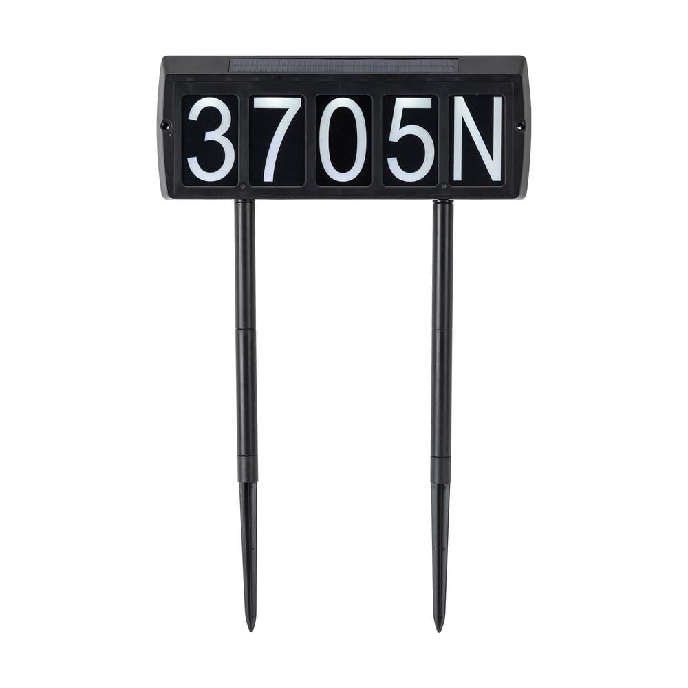 Solar Address Sign with Dual Color LEDs, Numbers, and Letters N, S, E, W