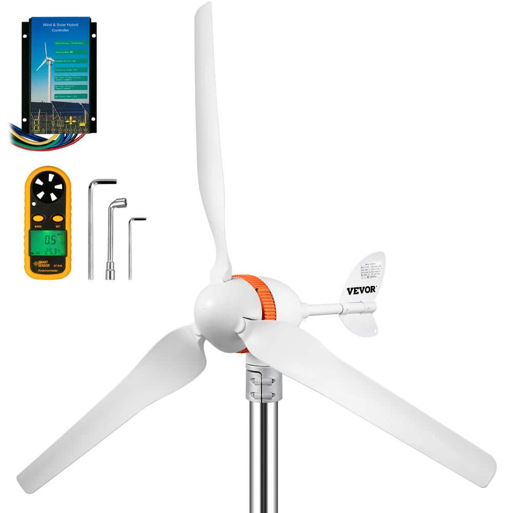 Wind Turbine Generator 400-Watt 12-Volt/AC Wind Turbine Kit 3 Blades Wind Power Generator with Wind and Solar Controller