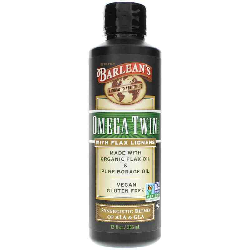 Barleans Organic Oils Omega Twin Oil with Flax Lignans 12 Oz