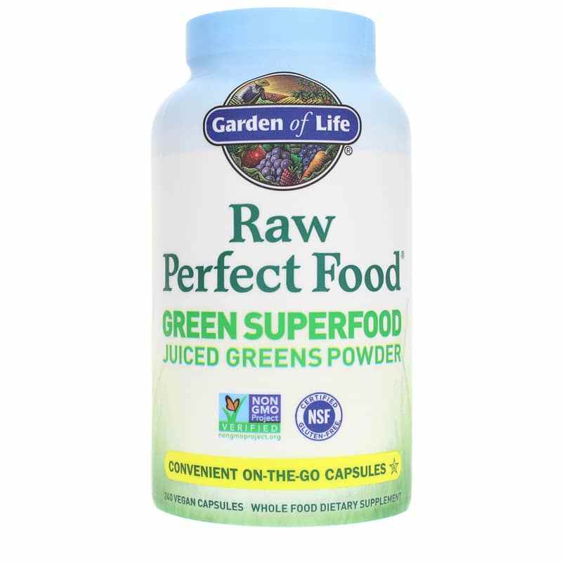 Garden of Life Raw Perfect Food Green Superfood Capsules 240 Veg Capsules