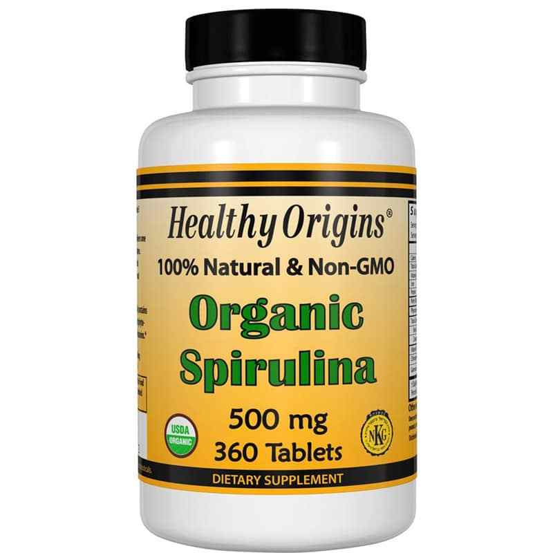 Healthy Origins Organic Spirulina 500 Mg 360 Tablets