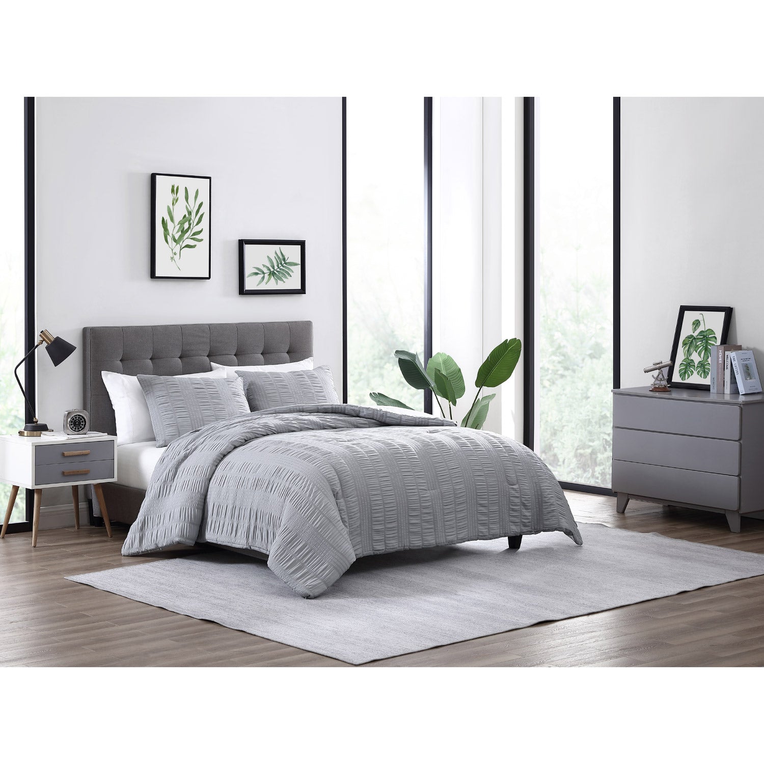 The Nesting Company Elm 3 Piece Comforter Set in Gray