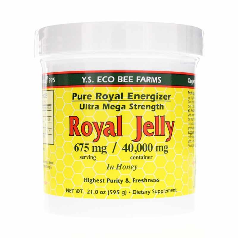 YS Organic Bee Farms Pure Royal Energizer Royal Jelly in Honey 21 Oz