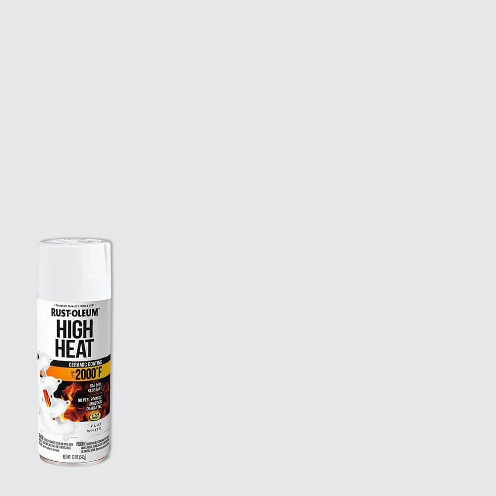 12 oz. High Heat Enamel Flat White Spray (6-Pack)
