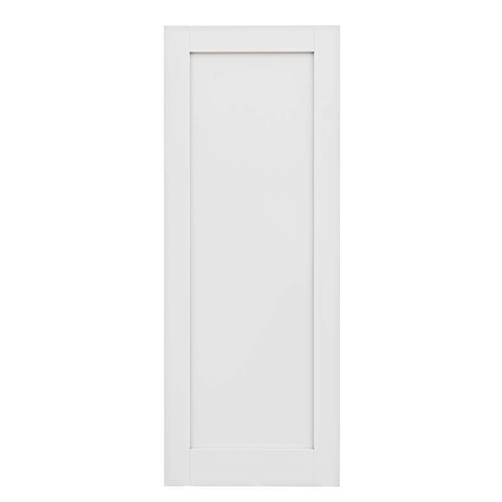32 in. x 80 in. White Primed MDF Blank Solid Core Door Slab for Pocket Door, Standard Door without Pocket Door Frame