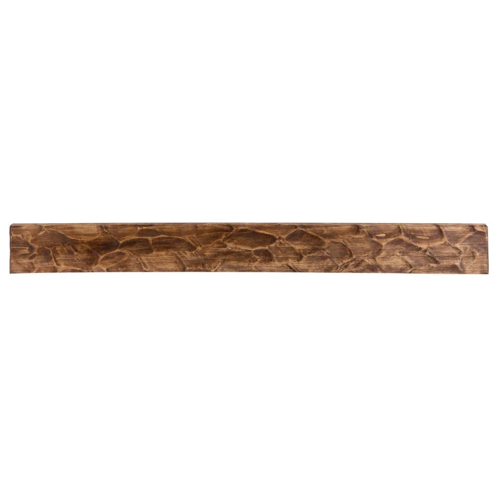 36 in. W x 5.5 in. H x 6.25 in. D Aged Oak Rough Hewn Fireplace Cap-Shelf Mantel