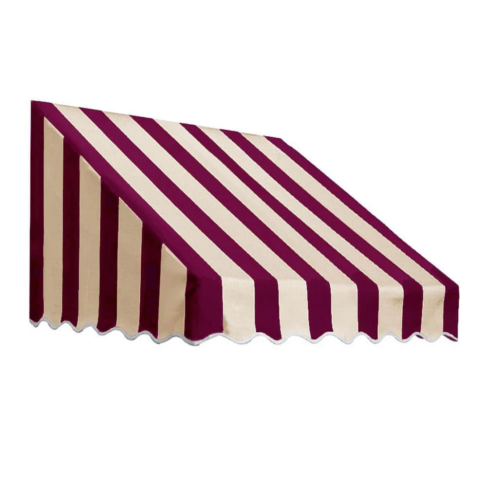 5.38 ft. Wide San Francisco Window/Entry Fixed Awning (24 in. H x 36 in. D) Burgundy/Tan