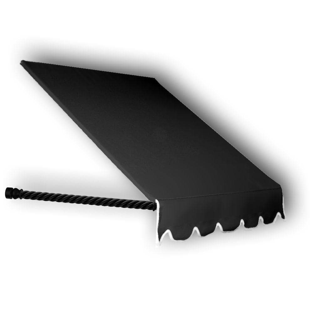 8.38 ft. Wide Santa Fe Twisted Rope Arm Window/Entry Fixed Awning (24 in. H x 12 in. D) Black