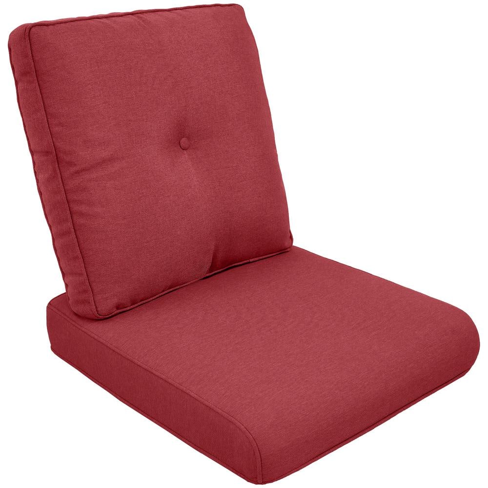 ArcoBay 22 in. x 25 in. x 4 in. 2-Piece Deep Seating Outdoor Lounge Chair Replacement Cushion Set in Red