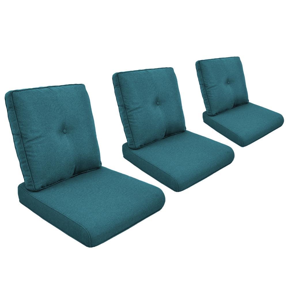ArcoBay 22 in. x 25 in. x 4 in. 6-Piece Deep Seating Outdoor Lounge Chair Replacement Cushion Set in Peacock Blue