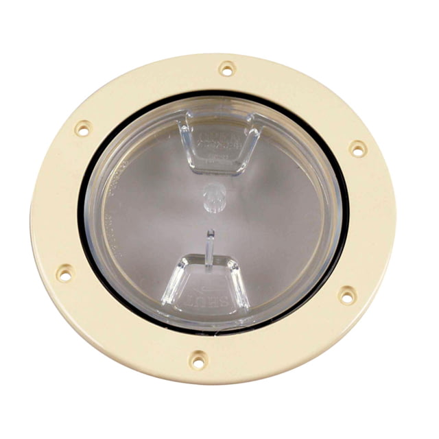 Beckson Marine 4" Clear Center Screw-Out Deck Plate - Beige