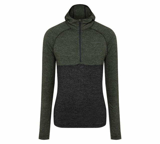 Black Diamond SLTN Wool Bslyr Half Zip Hoody - Men's Black/Cypress Medium