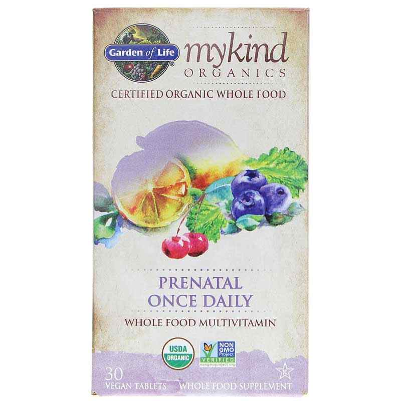 Garden of Life mykind Organics Prenatal Once Daily Whole Food Multivitamin 30 Veg Tablets