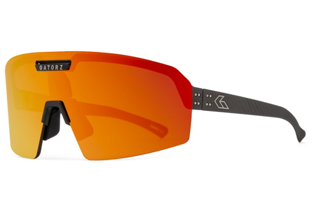 Gatorz Havok Sunglasses Engraved Logo Graphite Frame Sunburst Mirror Lens