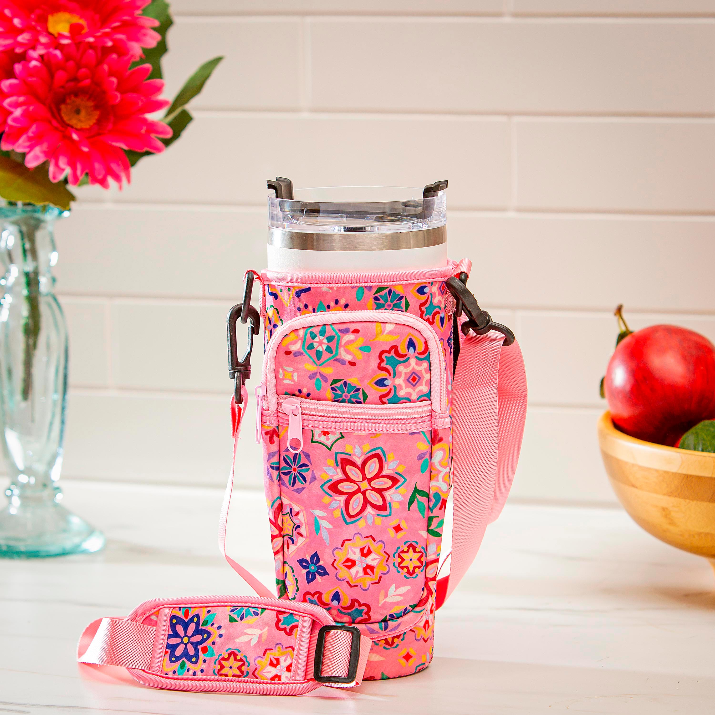 Geometric Tapestry Pink Canyon Cup Carrier