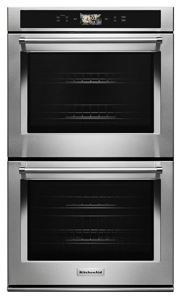 KitchenAid® Smart Oven+ 30" Double Oven w/ Powered Attachments in Steel, KODE900HSS