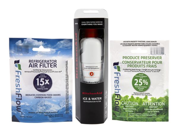 KitchenAid™ Refrigerator Water Fliter 2 - Kad2Rxd1 (Pack Of 1) + Freshflow™ Airfilter+ Freshflow Produce Preserver Refill in Multi-Pack, KAD2RXVR6