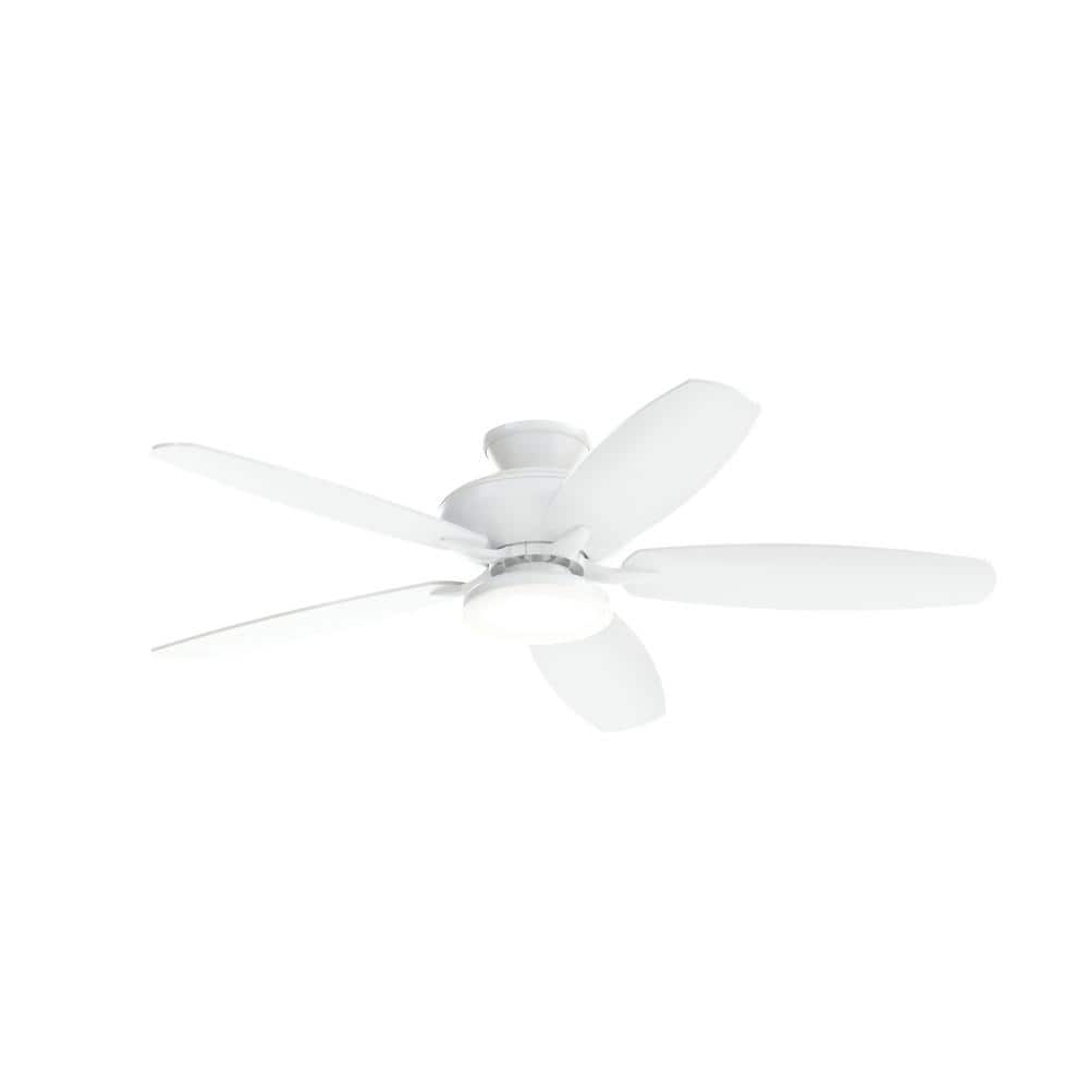 Renew Designer 52 in. Indoor/Outdoor Matte White Dual Mount Ceiling Fan with LED Bulbs with Remote Control Included
