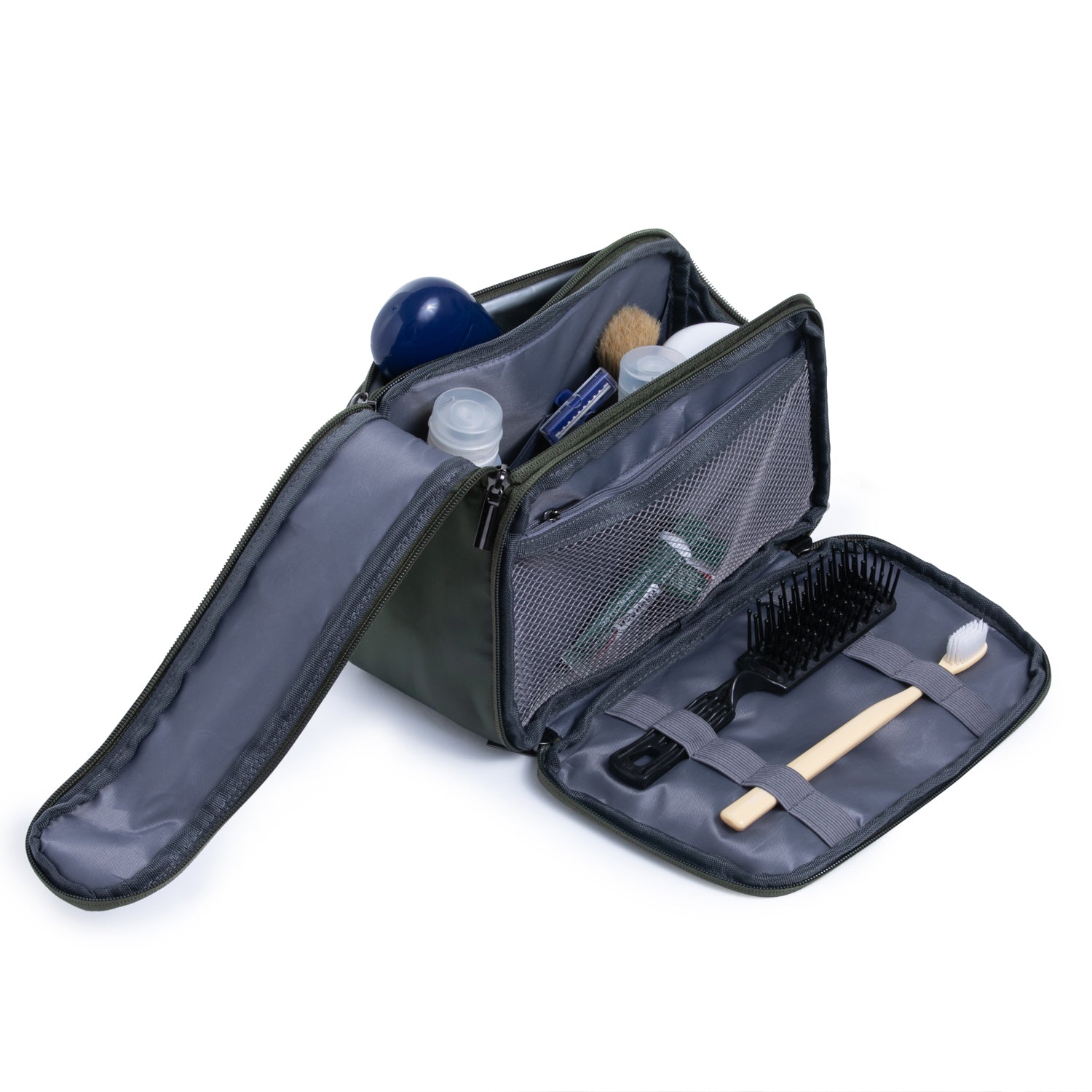 SUPPLY ACCESSORIES Brookstone Large Travel Storage Bag for Cosmetics - Toiletries Pouch in Olive