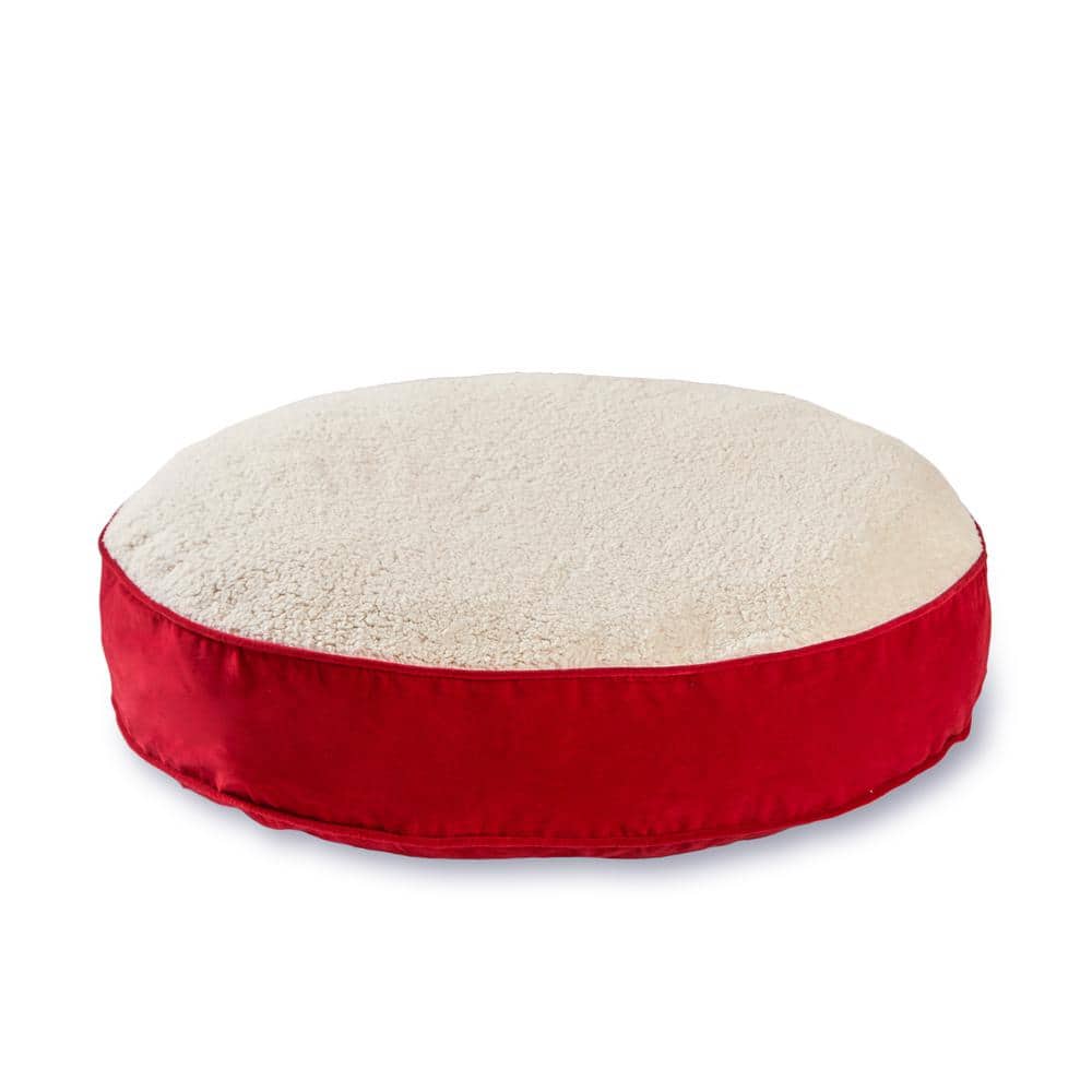 Scout Deluxe Round Small Crimson Sherpa Dog Bed