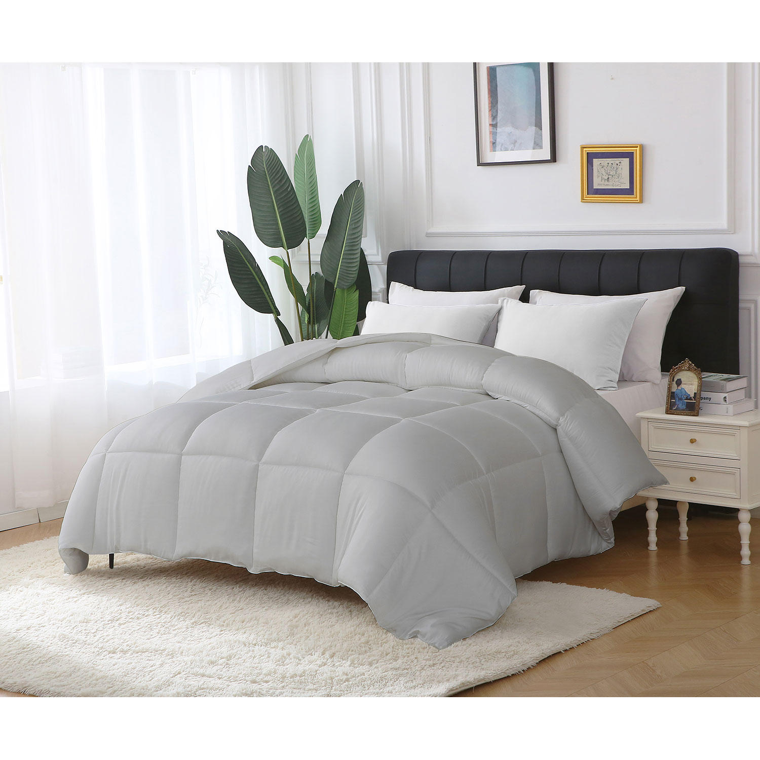 St. James Home Bamboo Down Alternative Comforter - Full/ Queen - Gray:- Full/Queen, Gray