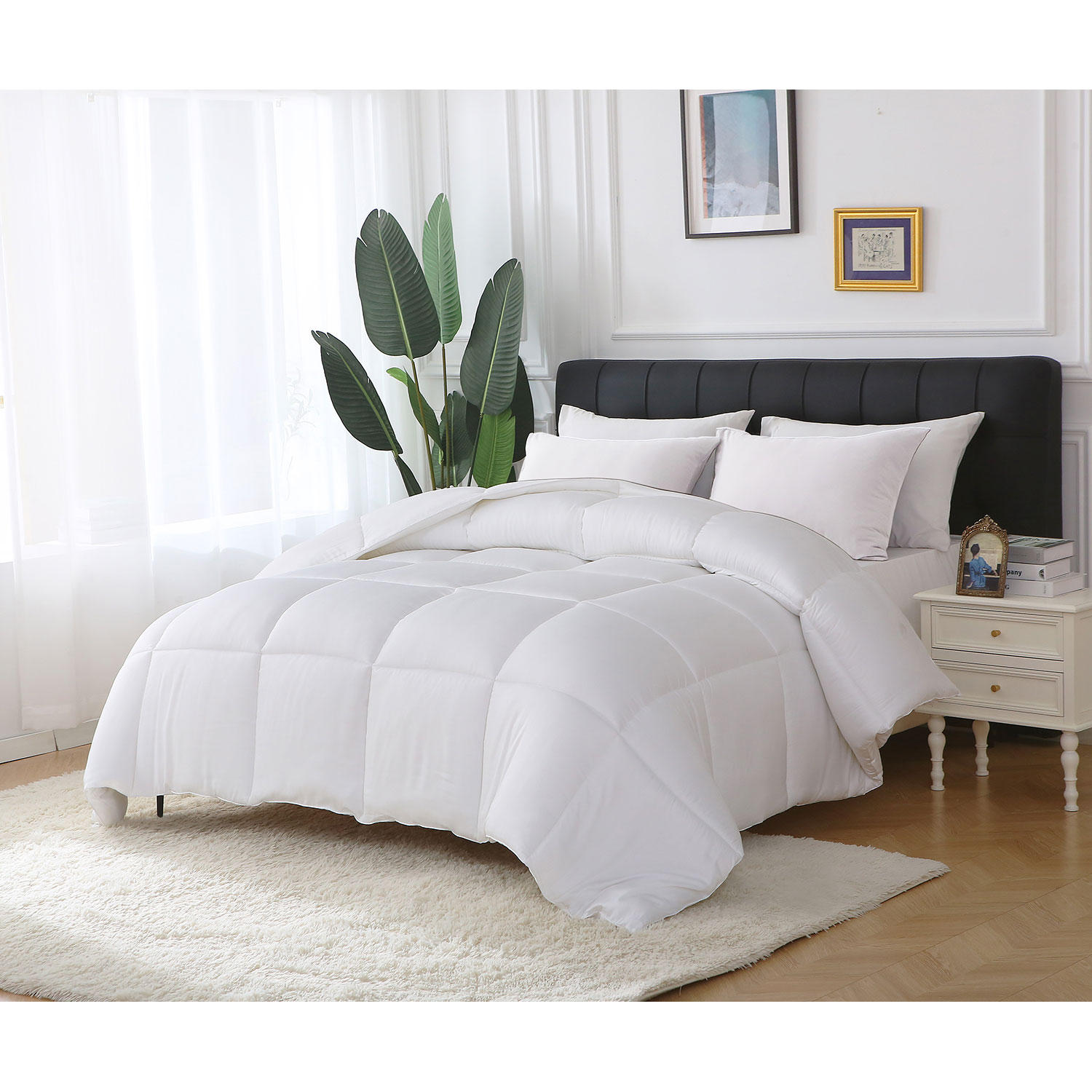 St. James Home Bamboo Down Alternative Comforter - Full/ Queen - White:- Full/Queen, White