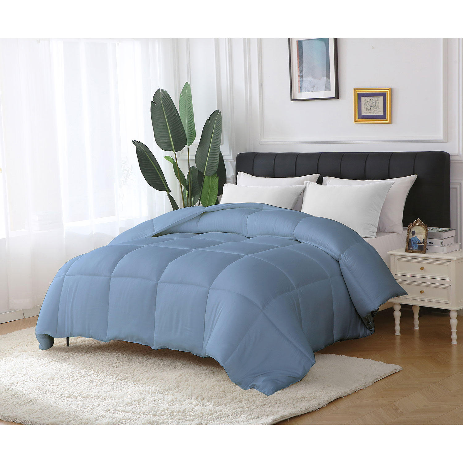 St. James Home Bamboo Down Alternative Comforter - King - Faded Denim:- King, Faded Denim